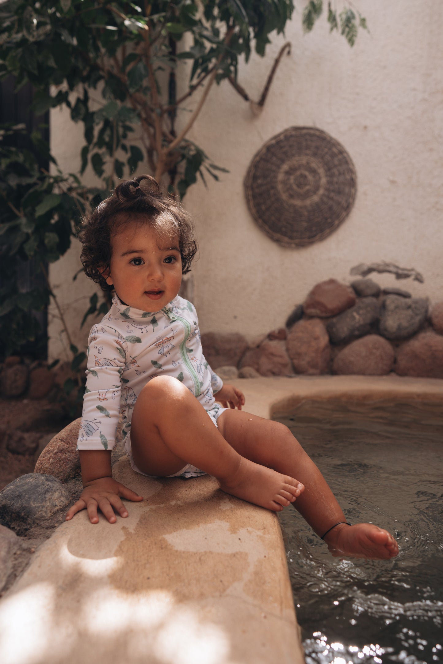 The Birds UPF 50+ Ruffled Rash Guard ( Without Swim Cap )