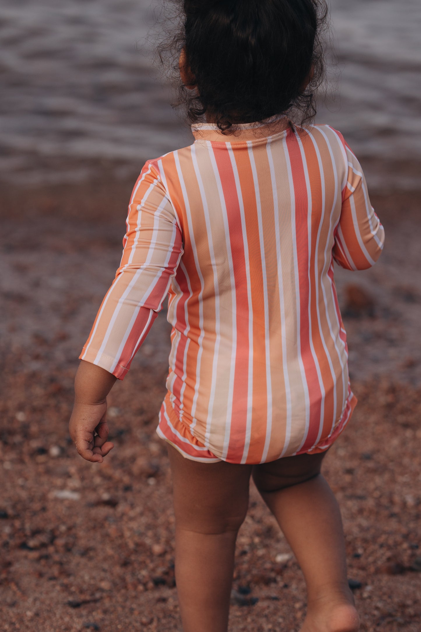 The Shades of Pink UPF 50+ Ruffled Rash Guard ( Without Swim Cap )