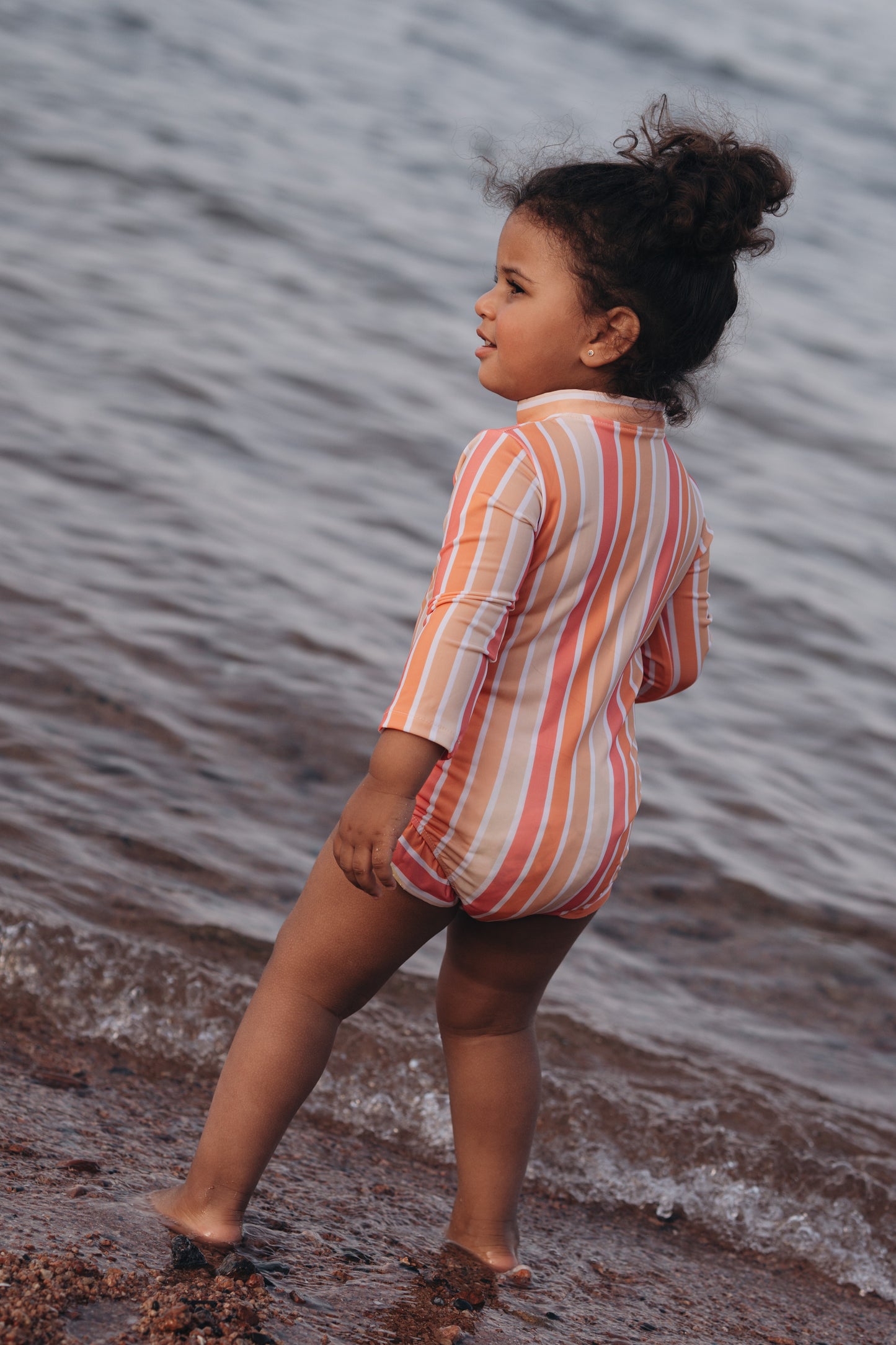 The Shades of Pink UPF 50+ Ruffled Rash Guard ( Without Swim Cap )