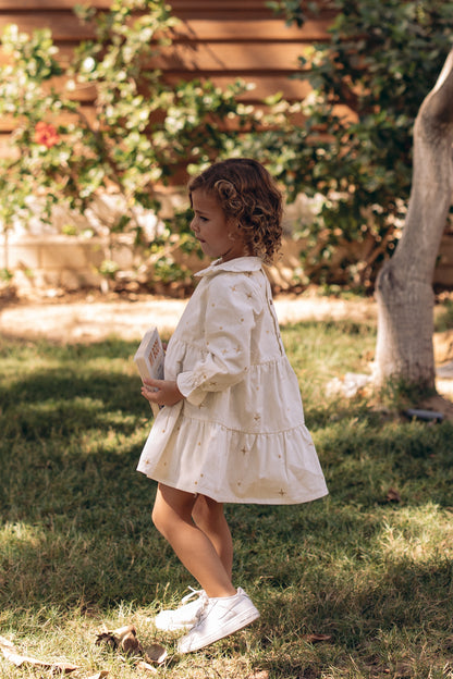 The Starlight & Dots Embroidered Collared Dress