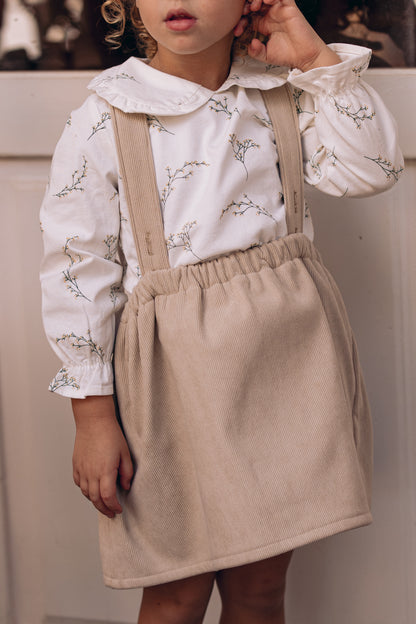 The Corduroy Suspender Skirt