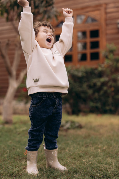 Destined For Greatness Embroidered Waffle Sweatshirt