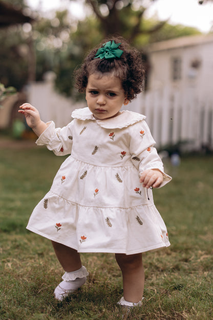 The Leaves Embroidered Collared Dress