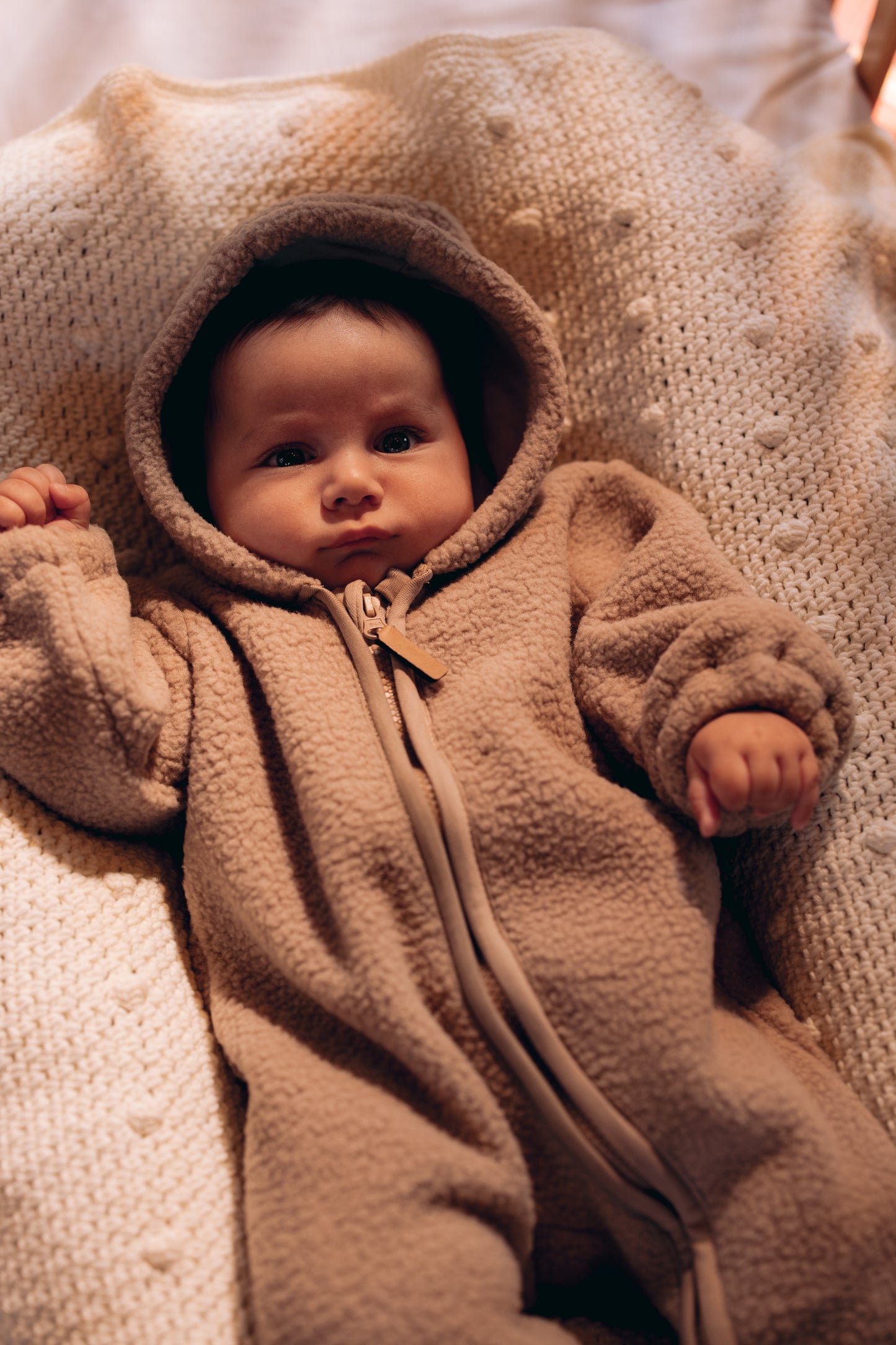 The Hooded Cream Sherpa Jumpsuit