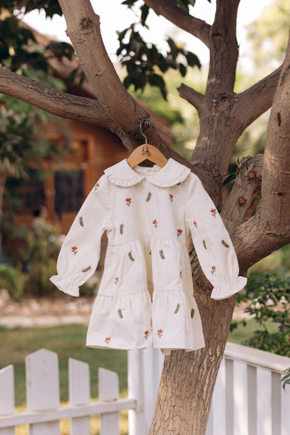 The Leaves Embroidered Collared Dress A's POM The Leaves Embroidered Collared Dress A's POM
