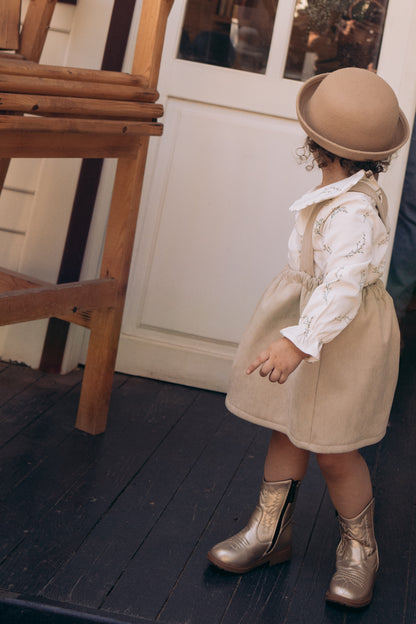 The Corduroy Suspender Skirt