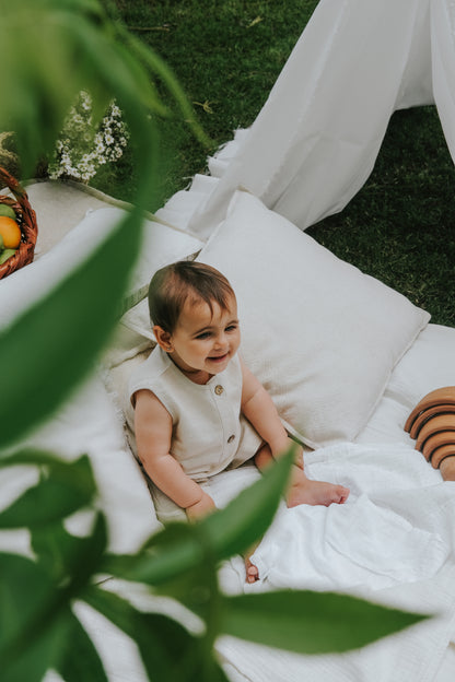 The Linen Buttoned Romper